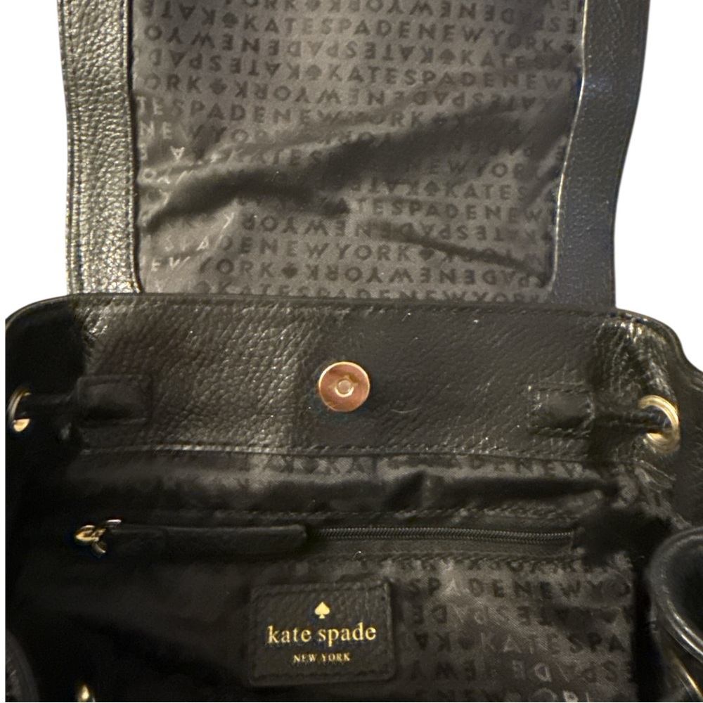 Kate Spade Black Pebbled Soft Leather Backpack Mulberry Street Breezy Small Bag - Picture 12 of 14